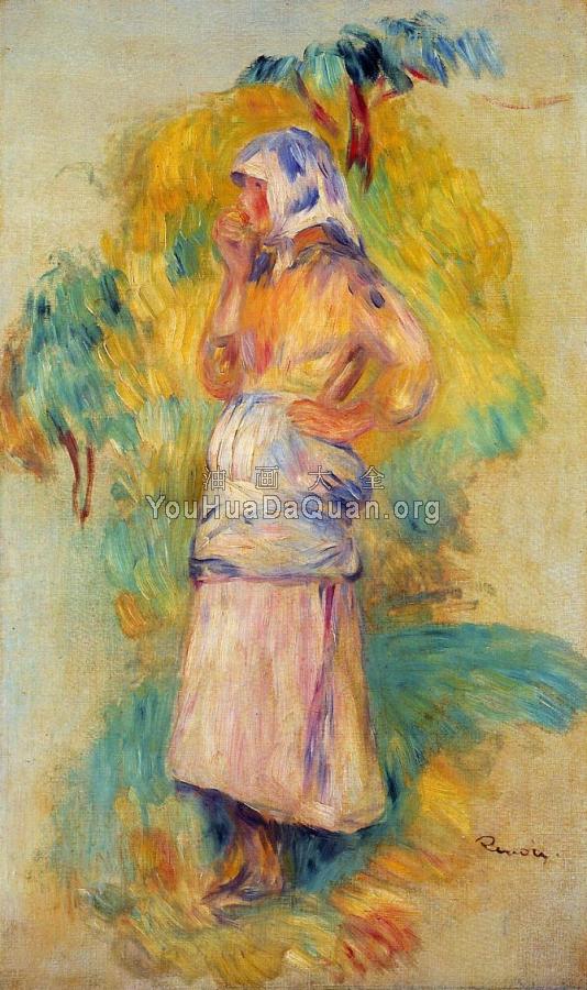 Young Peasant Eating an Apple - 皮埃尔·奥古斯特·雷诺阿